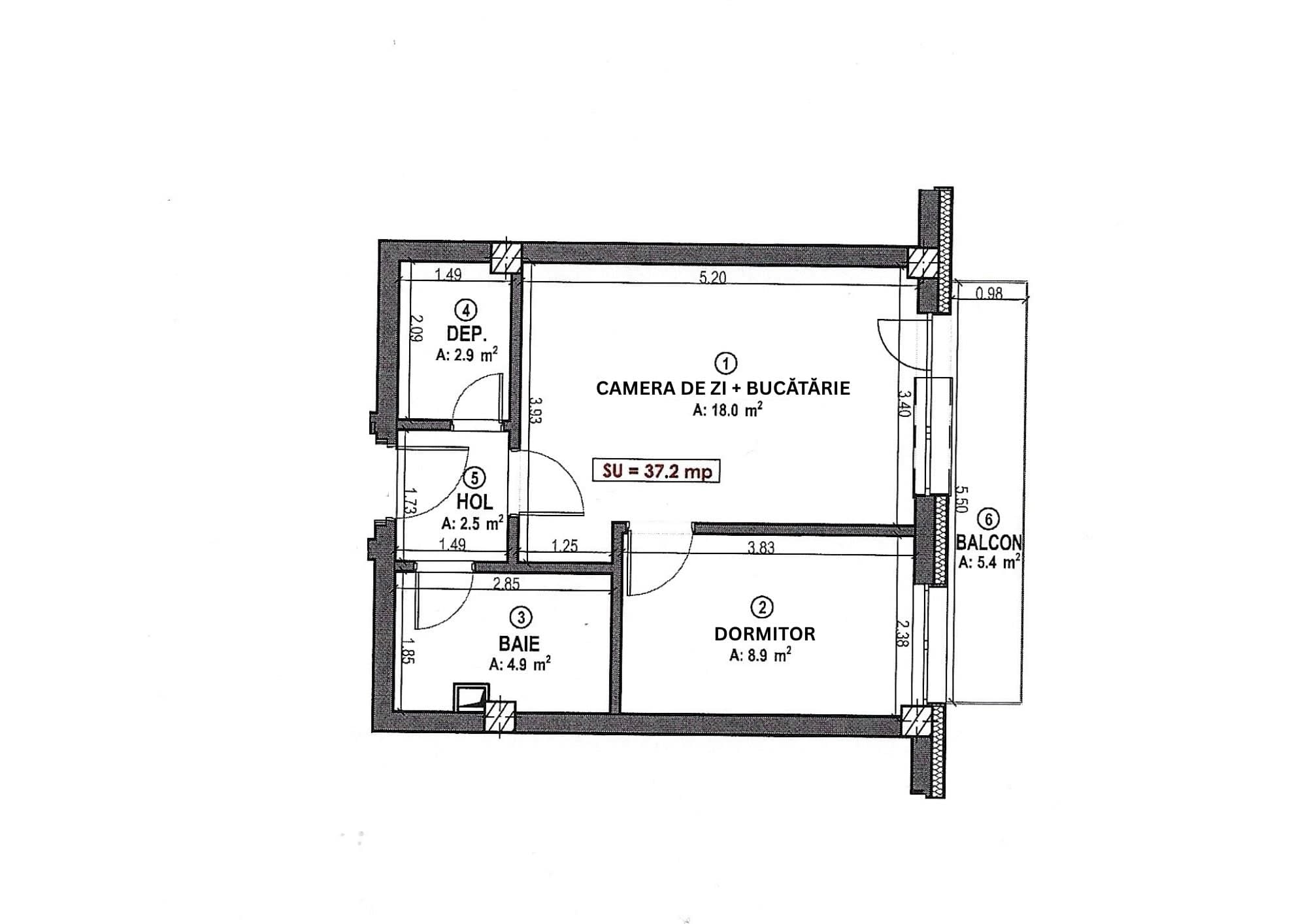 Apartament 2 camere NOU, 37,2 mp + balcon 5,4 mp, Urușagului Florești | Parcare subterană | 0% comision – fotografia 21
